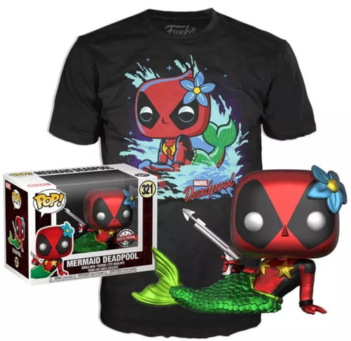 Funko POP! & T-Shirt: Marvel Deadpool Mermaid Exclusive #321