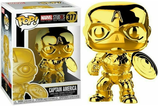 Funko POP! Marvel Studios First Ten Years - Captain America (Gold Chrome) #377