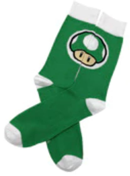 Mario Green Mushroom - crew socks