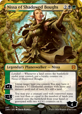 Magic the Gathering - Nissa of Shadowed Boughs - Zendikar Rising (FOIL - Borderless)