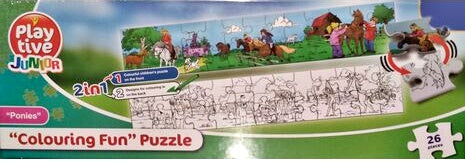 Playtive Junior 2-in-1 Colouring Fun Puzzle - "Ponies"