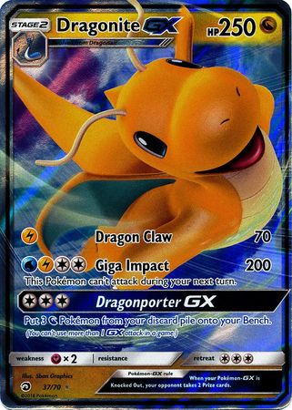 Pokémon TCG: Dragonite GX 37/70 - Sun & Moon Dragon Majesty