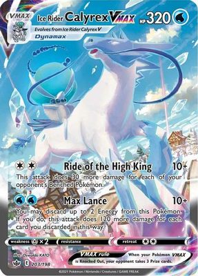 Pokémon TCG: Ice Rider Calyrex VMAX Secret Rare 203/198 - Sword & Shield Chilling Reign