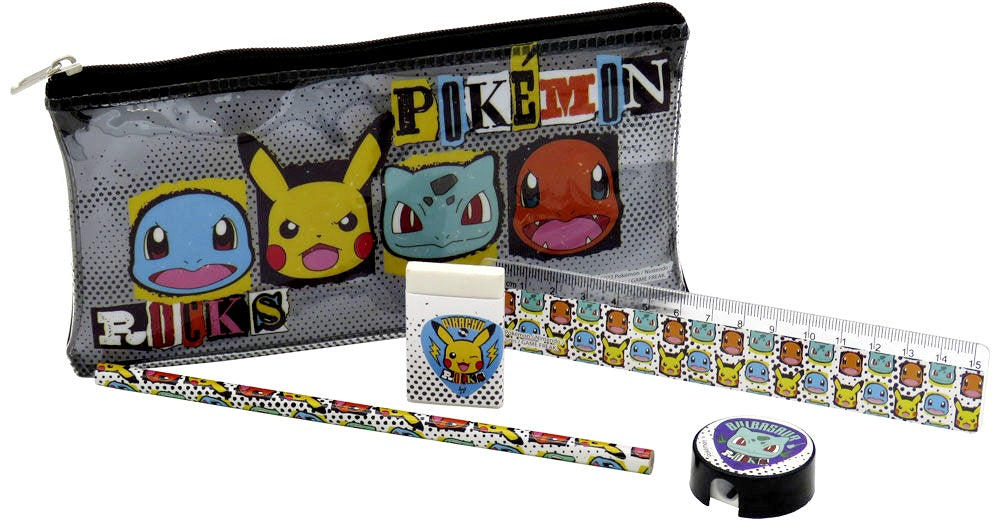 Pokémon pencil case + school materials