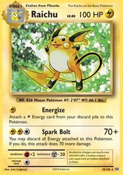 Pokémon TCG: Raichu 36/108 - X & Y Evolutions