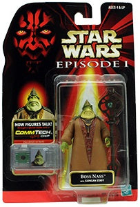 Star Wars 1998 Episode I Figure: Boss Nass with Gungan staff (includes CommTech Chip)