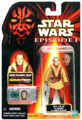 Star Wars 1998 Episode I Figure: Ric Olié with Helmet and Naboo Blaster (includes CommTech Chip)