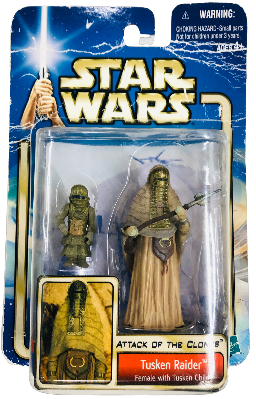 Star Wars 2002 Attack of the Clones figure: Tusken Raider (Female with Tusken Child)