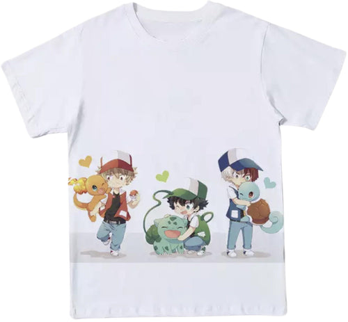 Harajuku Pokémon Kanto Starters T-shirt - Gameroom.fi