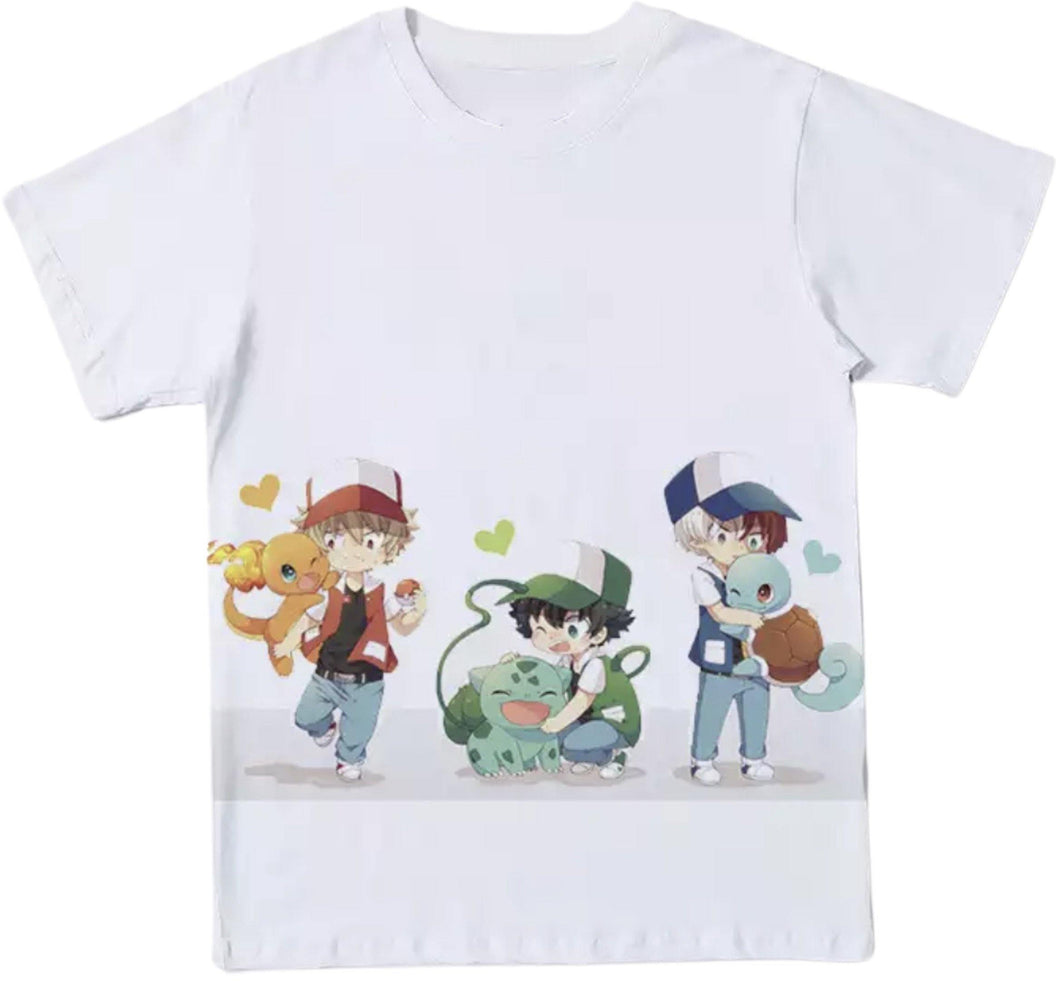 Harajuku Pokémon Kanto Starters T-shirt - Gameroom.fi