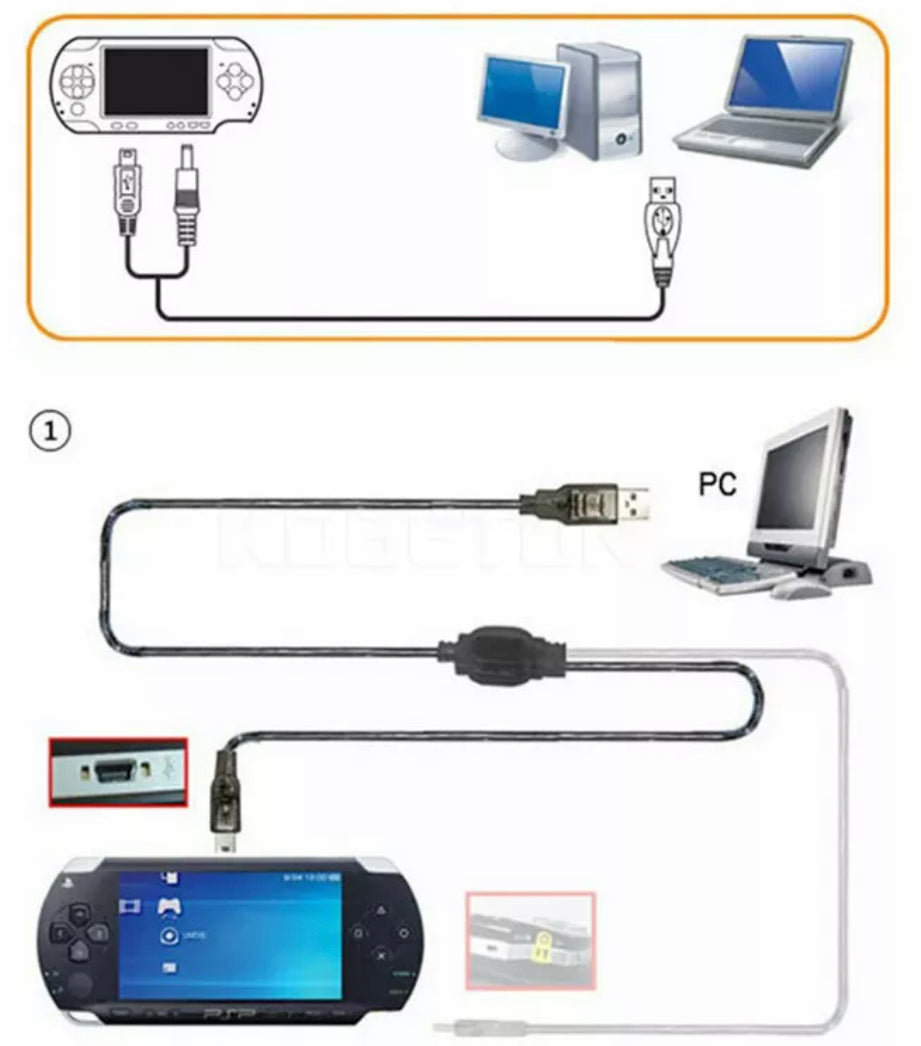 PSP 2-in-1 charging cable / USB data - Playstation Portable 