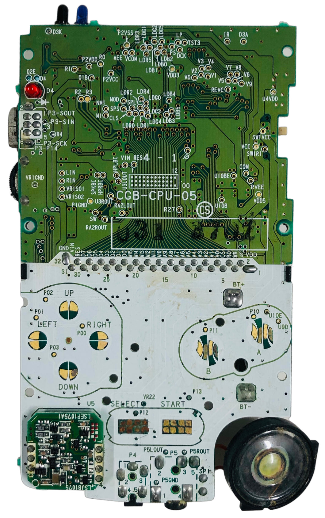 Nintendo Game Boy Color CPU board & Speaker [used]