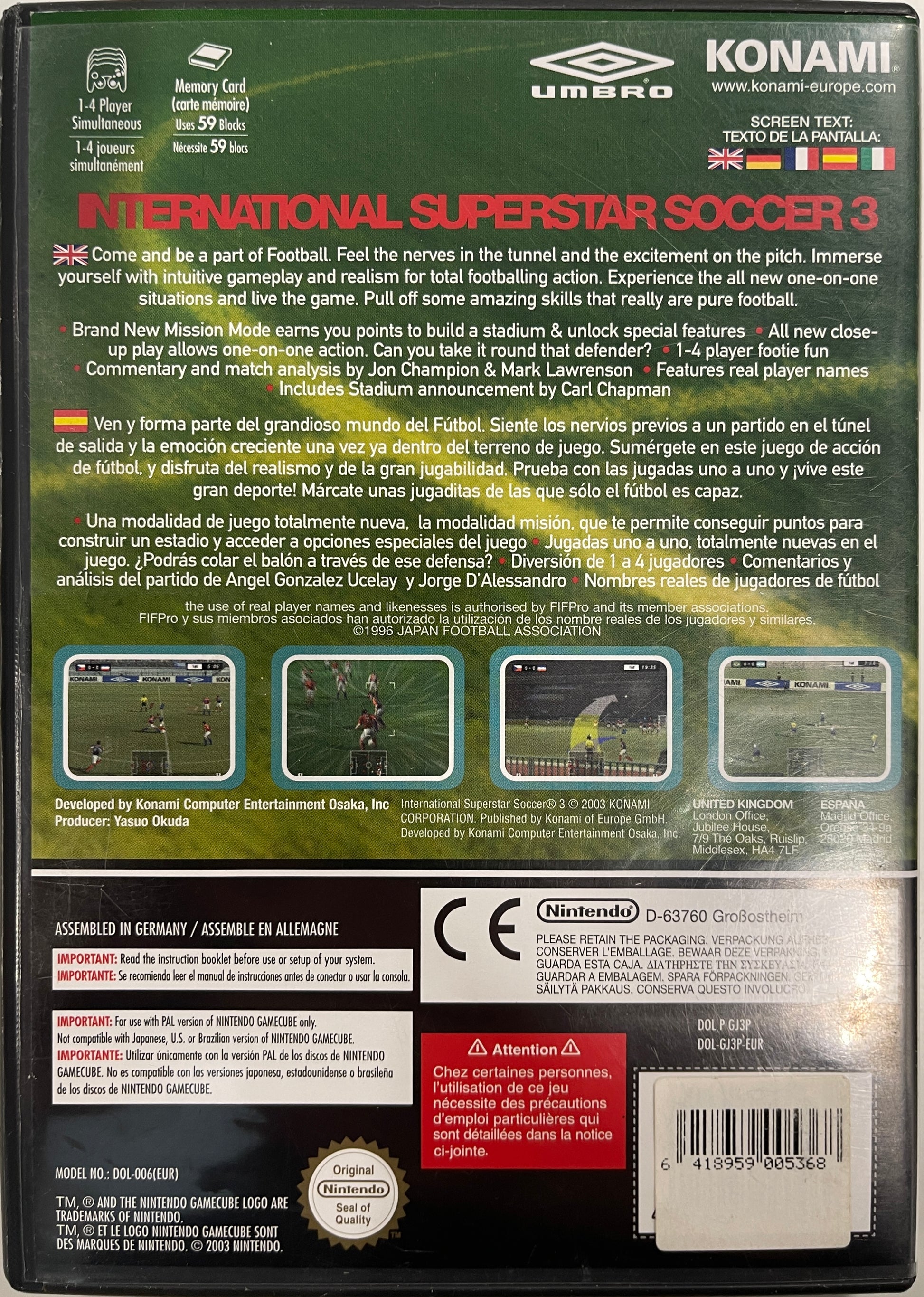 International Superstar Soccer 3 - Nintendo Game Cube [used]