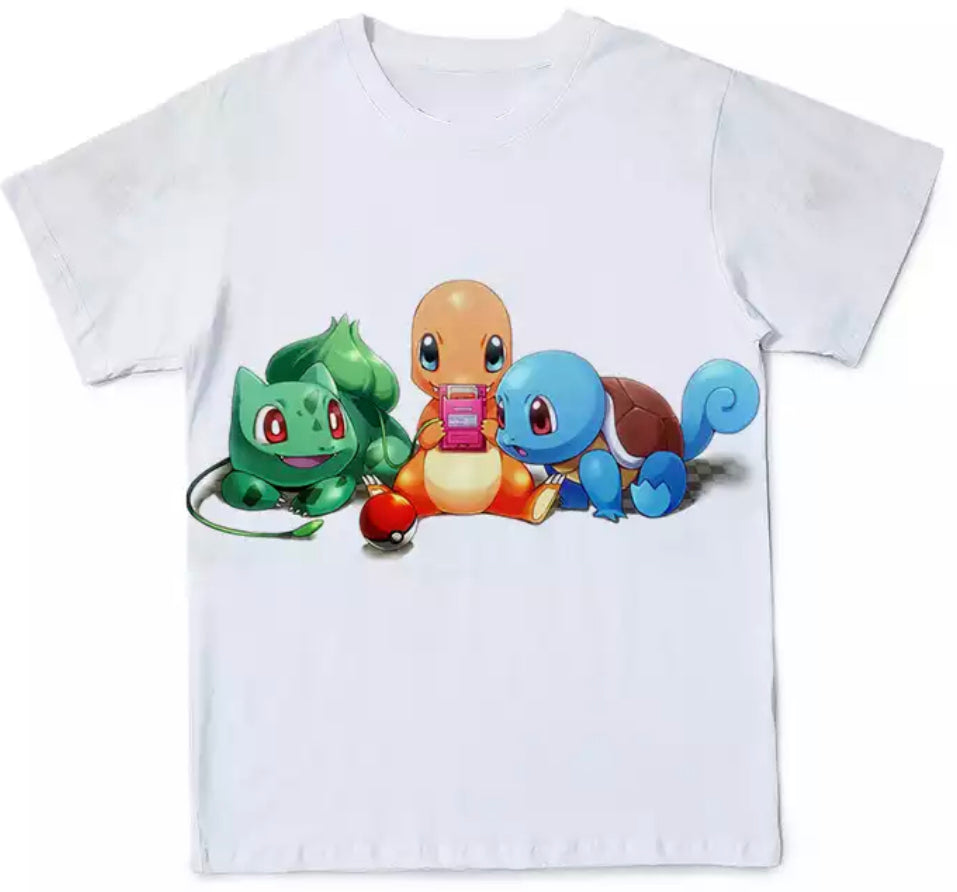 Harajuku Kanto Starters on Gameboy t-shirt