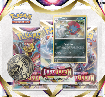 Pokémon TCG: Sword & Shield Lost Origin - 3-Pack Blister Weavile