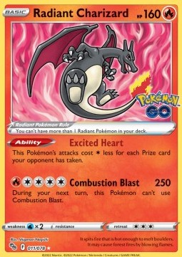 Pokémon TCG - Radiant Charizard 11/78 - Sword & Shield Pokémon Go